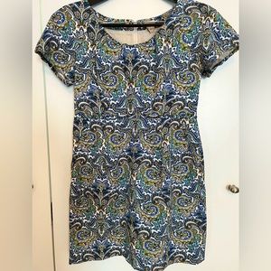 J. Crew Delores Peacock Paisley Sheath Dress | Color: Blue/White | Size: 12